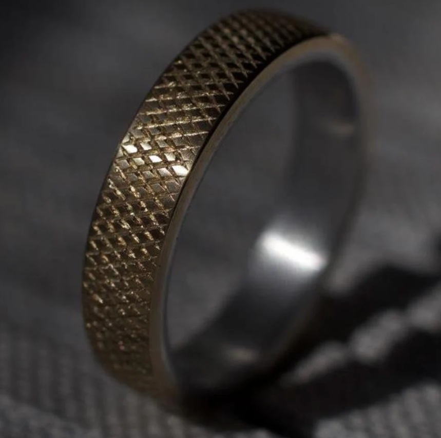 Thin sanded knurled brass over aluminium