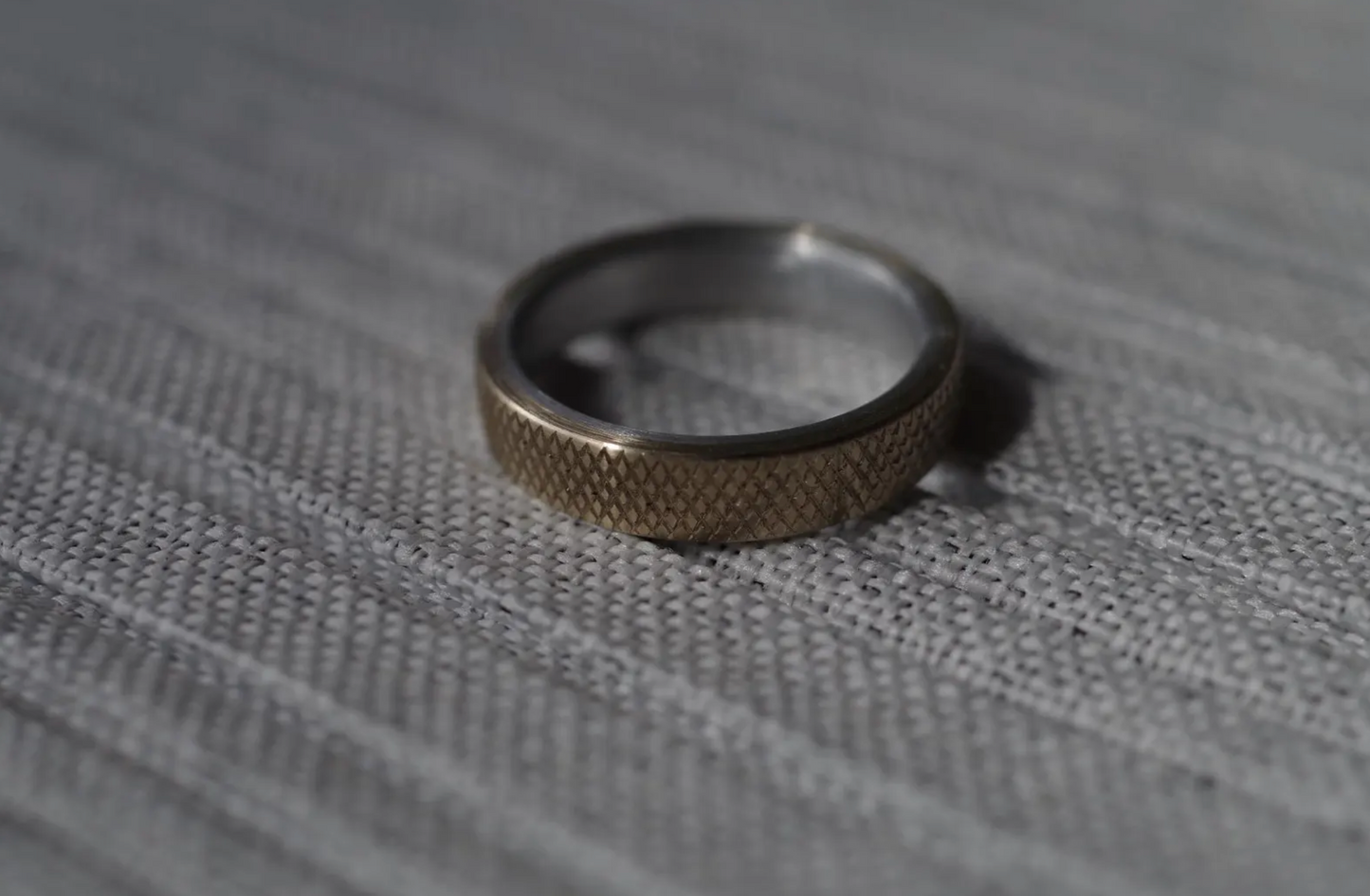 Thin sanded knurled brass over aluminium